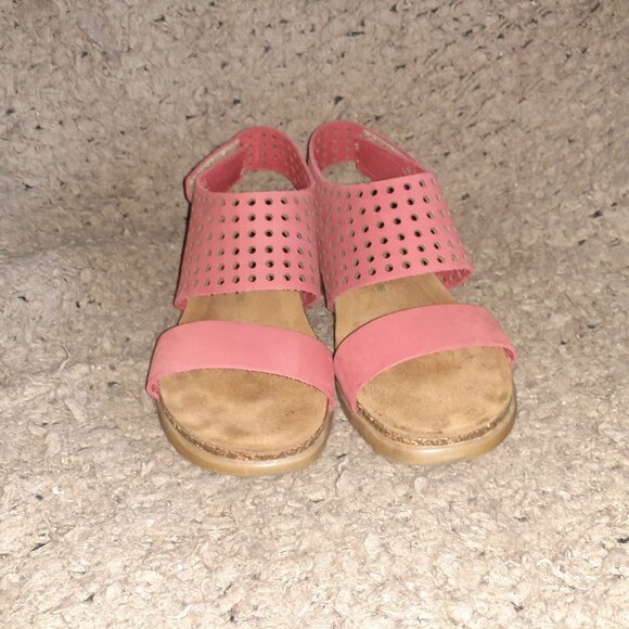 BIONATURA-Cameo Red Nubuck Sandal-Perforated Ankle Strap-Comfort-Sz 38-Excellent - Picture 3 of 7